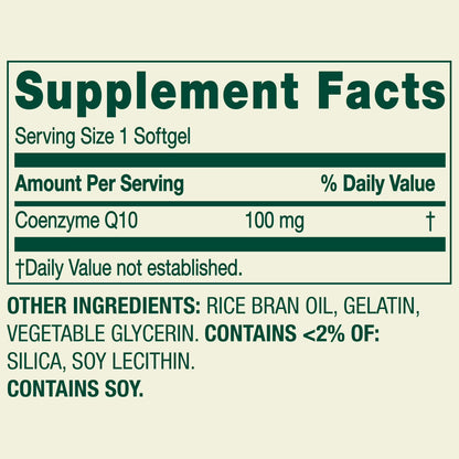 Spring Valley Rapid-Release CoQ10 Heart Health Dietary Supplement Softgels, 100 mg, 120 Count