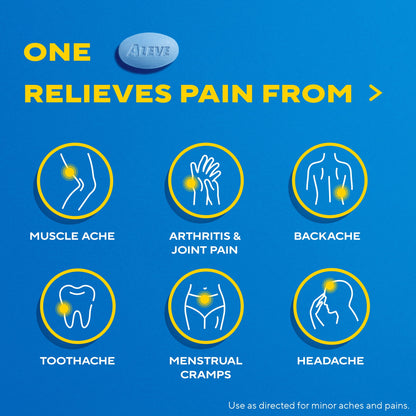 Aleve Pain Relief Caplets Easy Open Arthritis Cap, Naproxen Sodium, 90 Count