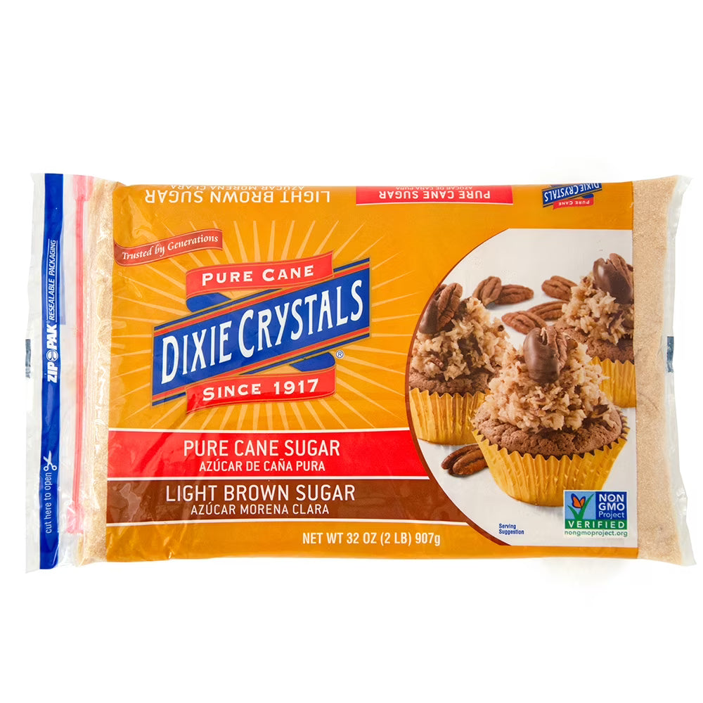 (4 pack) Dixie Crystals Light Brown Sugar, 32 oz