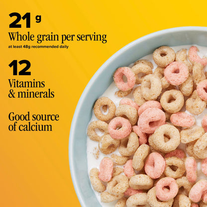 Strawberry Banana Cheerios, Heart Healthy Gluten Free Breakfast Cereal, Family Size, 19 oz