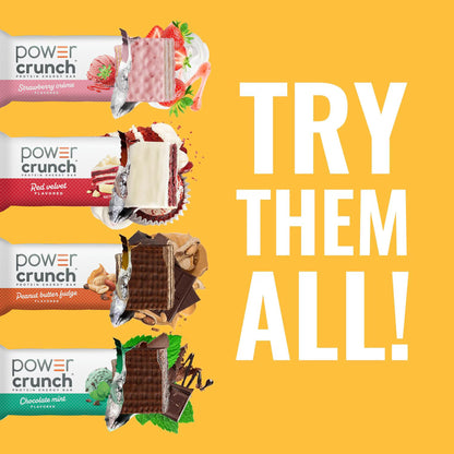 Power Crunch Protein Energy Bars, Vanilla Cream 1.4oz, 5 Count Carton