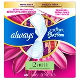 (3 pack) Always Radiant with FlexFoam Pads, Size 2, Heavy, Wings, 48 Count