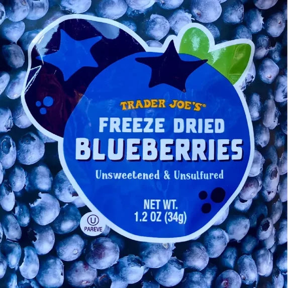 (2 packs) Trader Joe's Freeze Dried Blueberries Unsweetened Unsulfured Blueberry (2x1.2oz)