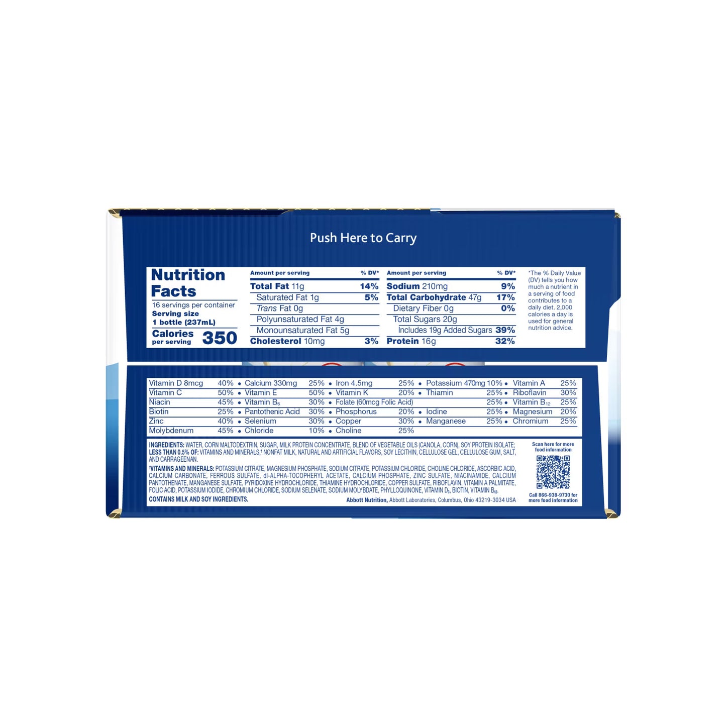 Ensure Plus Meal Replacement Nutrition Shake, Vanilla, 16g Protein, 8 fl oz - 16 Pack