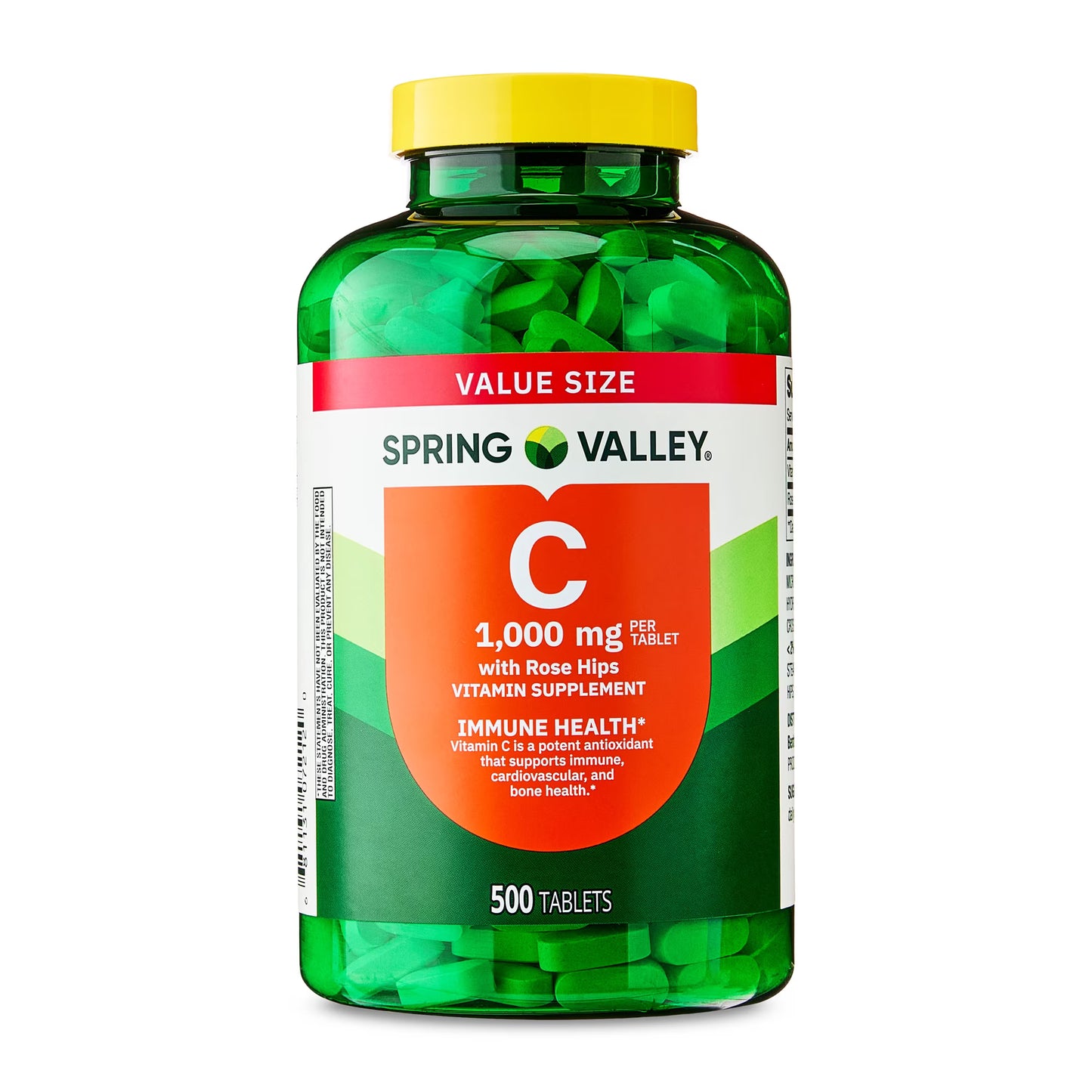 (2 pack) Spring Valley Vitamin C with Rose Hips, 1000 mg, 500 Count, Dietary Supplement Tablets