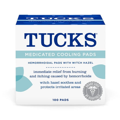 TUCKS Medicated Pads with Witch Hazel for Hemorrhoid Relief, 100 Count