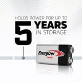 Energizer MAX 9V Batteries (4 Pack), 9 Volt Alkaline Batteries