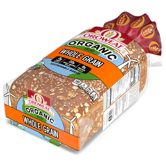 Oroweat Organic 100% Whole Grain Bread, 27 oz, Wheat Bread, Bag