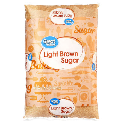 (12 pack) Great Value Light Brown Sugar, 32 oz
