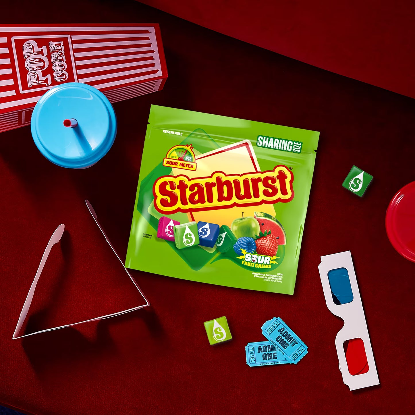 Starburst Sour Fruit Chews Chewy Candy, Sharing Size - 15.6 oz Resealable Bag