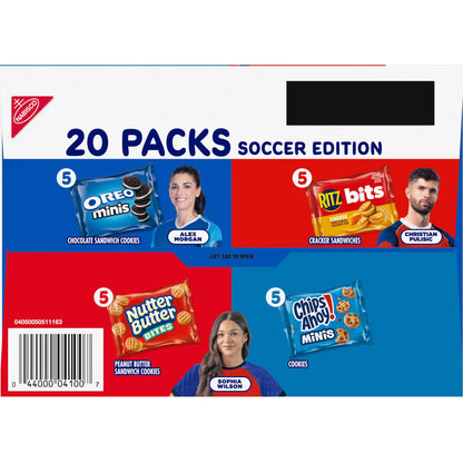 Nabisco Classic Mix Variety Pack, OREO, CHIPS AHOY!, Nutter Butter, RITZ Bits Cheese, 20 Snack Packs