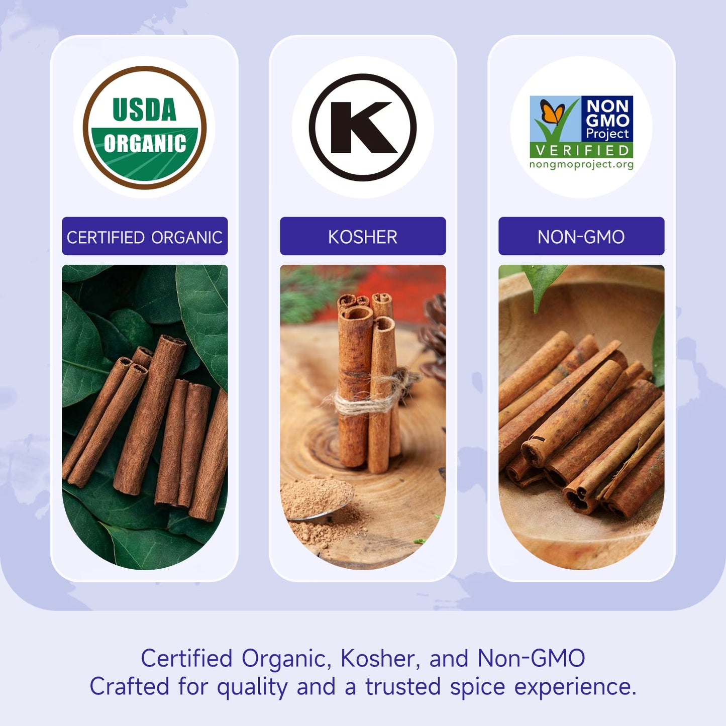 Soeos Organic Cinnamon Powder, 15 oz, Ground Cinnamon, Non-GMO, Kosher