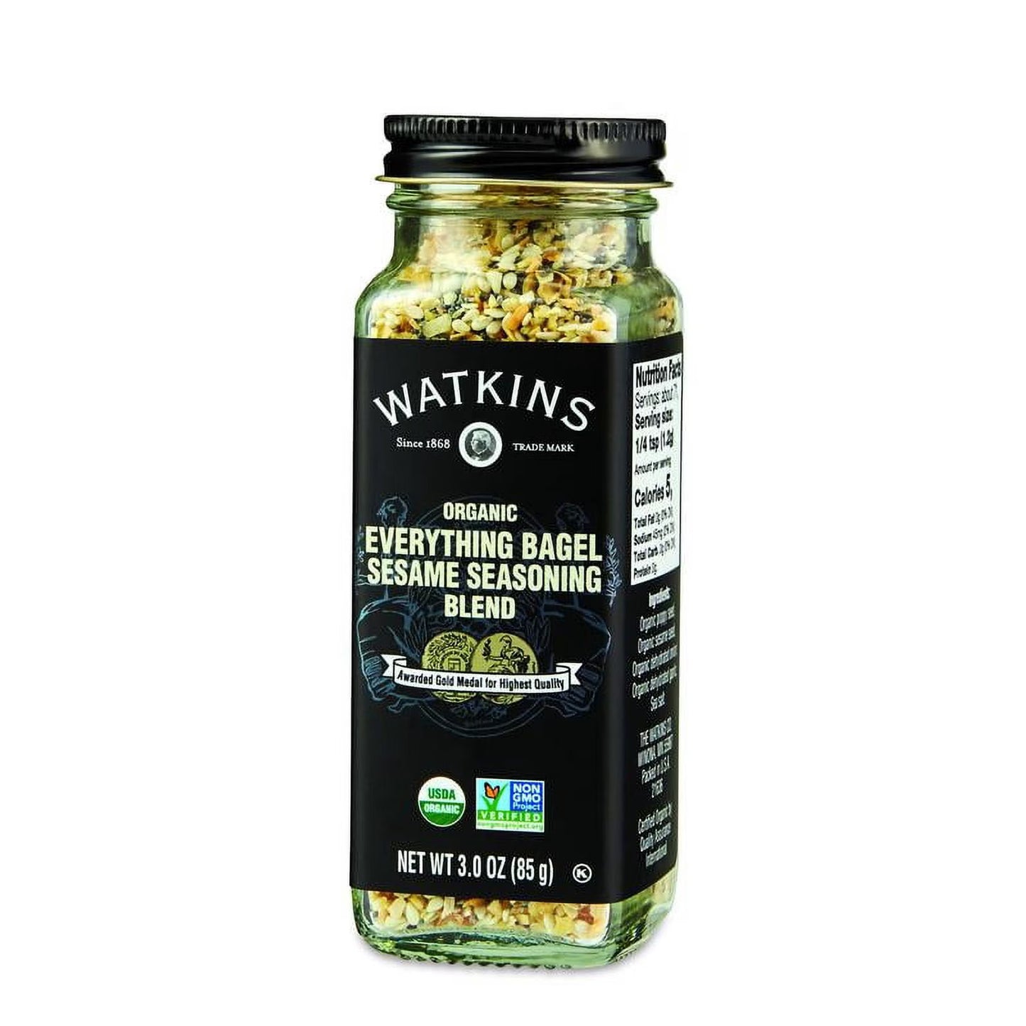 Watkins Gourmet Organic Spice Jar, Everything Bagel Sesame Seasoning Blend, 3 oz