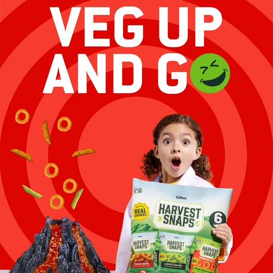 Harvest Snaps Variety Bag Baked Gluten Free Snacks, Veggie Crisps, 3 Flavors, 6 Bags, 5.3 oz