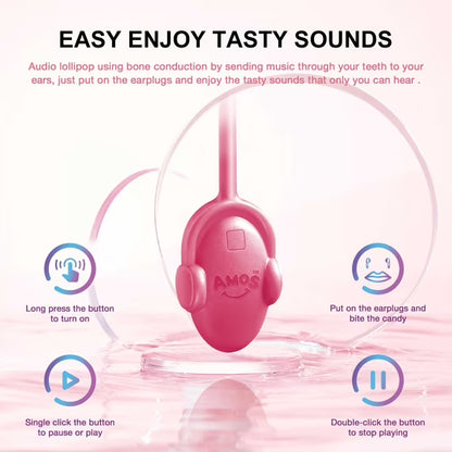 Amos Tastysounds Music Lollipops, K-pop Music Sucker Natural Flavor No Sugar Lollipops