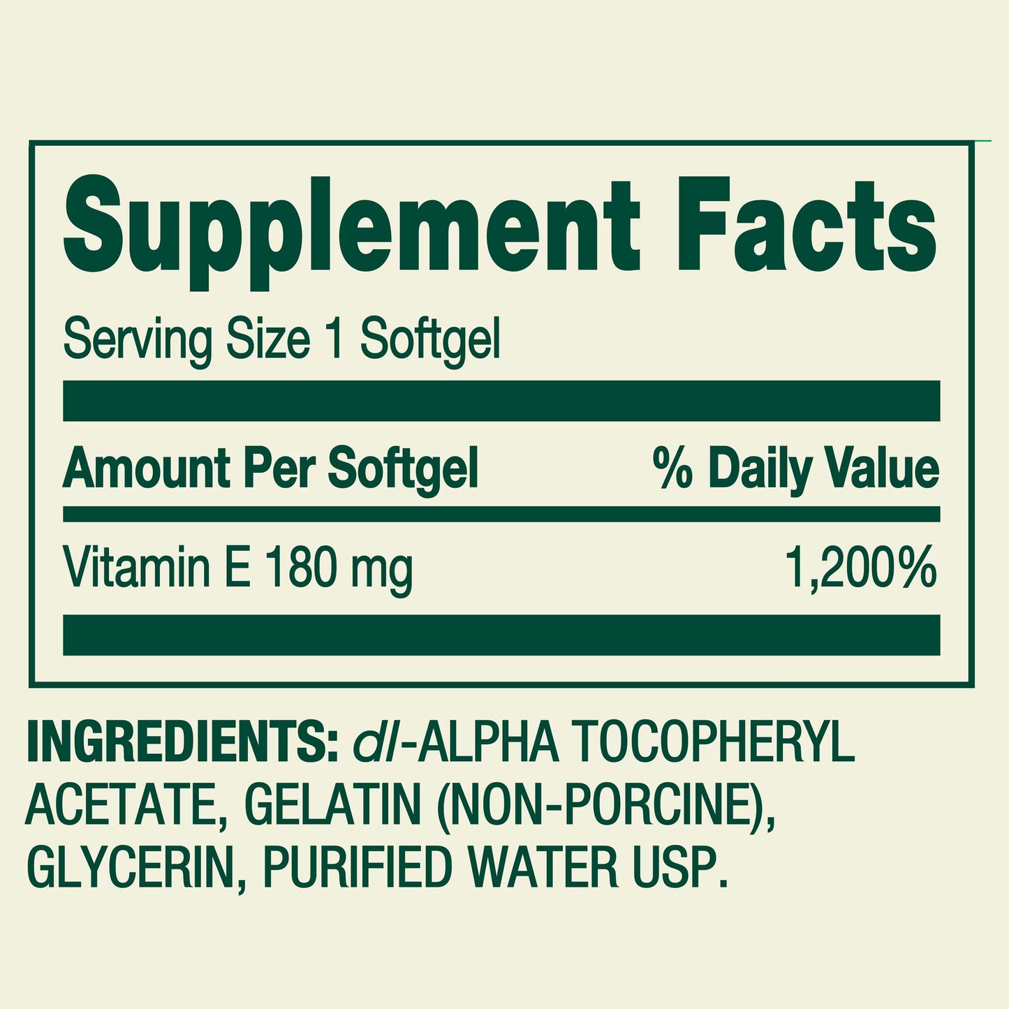 Spring Valley Vitamin E 180 mg Softgels for Heart Health, 100 Count