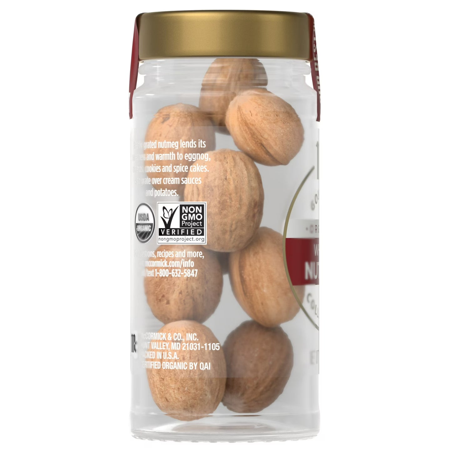 McCormick Gourmet Organic Whole Nutmeg, 1.5 oz Bottle