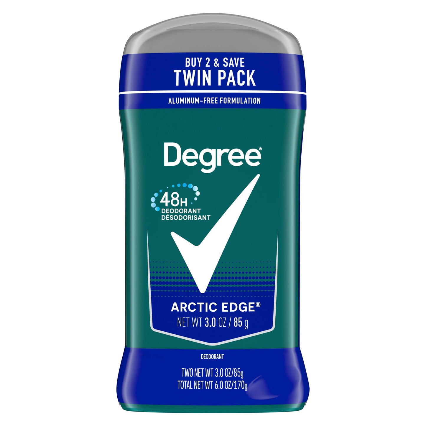 (2 pack) Degree Long Lasting Men's Deodorant Stick Twin Pack, Arctic Edge, 3 oz