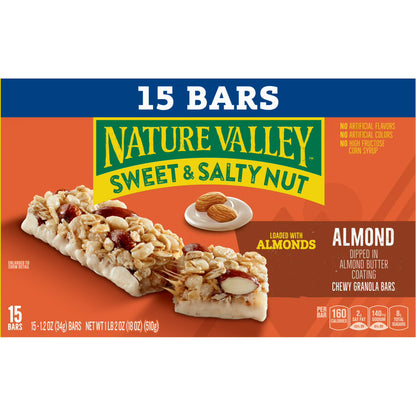 Nature Valley Sweet and Salty Nut Granola Bars, Almond, 15 Bars, 18 oz