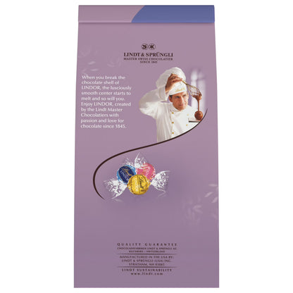 Lindt LINDOR White Chocolate Assorted Truffles With Allergen Info, 8.5 oz Bag