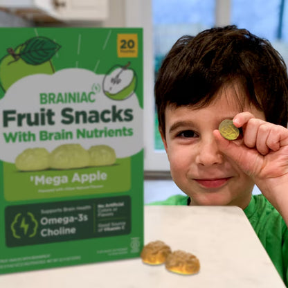 Brainiac Fruit Snacks with BrainPack, 'Mega Apple, 80ct
