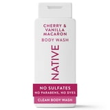 Native Body Wash for Women and Men, Sulfate Free, Cherry & Vanilla Macaron, 18 fl oz