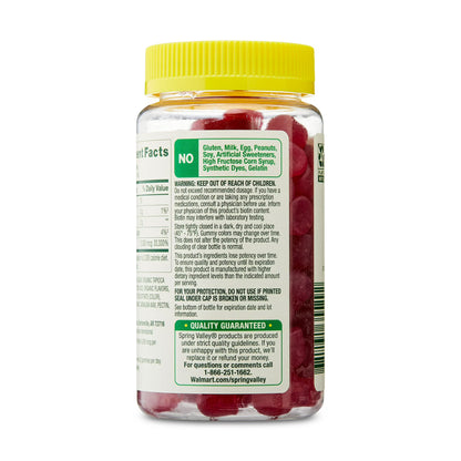 Spring Valley Organic Extra Strength Biotin Vegetarian Gummies for Hair/Skin/Nail Health, Cherry, 10000 mcg, 90 Count