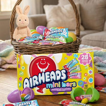 Airheads Candy, Variety Bag, Individually Wrapped Assorted Easter Mini Bars, Party, Non-Melting, 12oz (1 Bag)