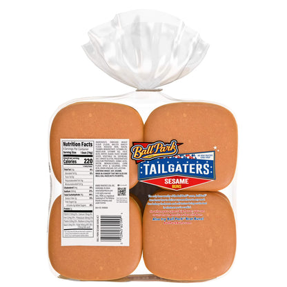 Ball Park Tailgaters Sesame Buns, 8 count, White Hamburger Buns, 21 oz Bag