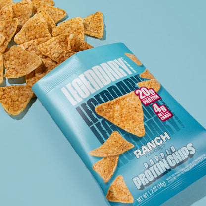 Legendary Popped Protein Chips, 20g Protein, Ranch, 34g per individual bag