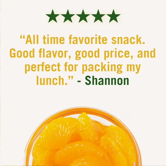 Del Monte Mandarin Orange Fruit Cup Snacks, 4 oz Cup (Pack of 4)