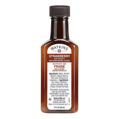 (2 pack) Watkins Strawberry Extract with Other Natural Flavors, 2 fl oz (Liquid)