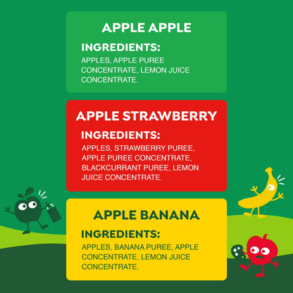 GoGo squeeZ No Sugar Added Banana Strawberry Applesauce Variety Pouches, 3.2 oz (16 Pack)