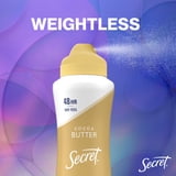 Secret Weightless Dry Spray Antiperspirant & Deodorant for Women, Cocoa Butter Scent, 4.1oz