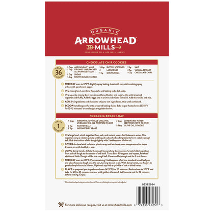 (3 pack) Arrowhead Mills Unbleached Organic All Purpose Flour, 5 lb Bag