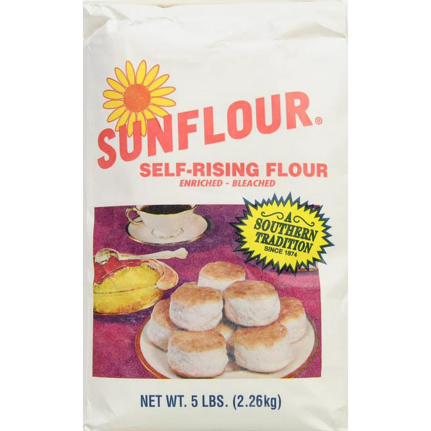 (4 pack) Hopkinsville Milling Sunflour Flour, 5 lb