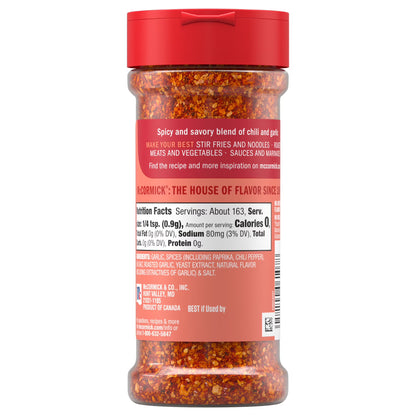 McCormick Chili Garlic Seasoning, 5.22 oz Bottle
