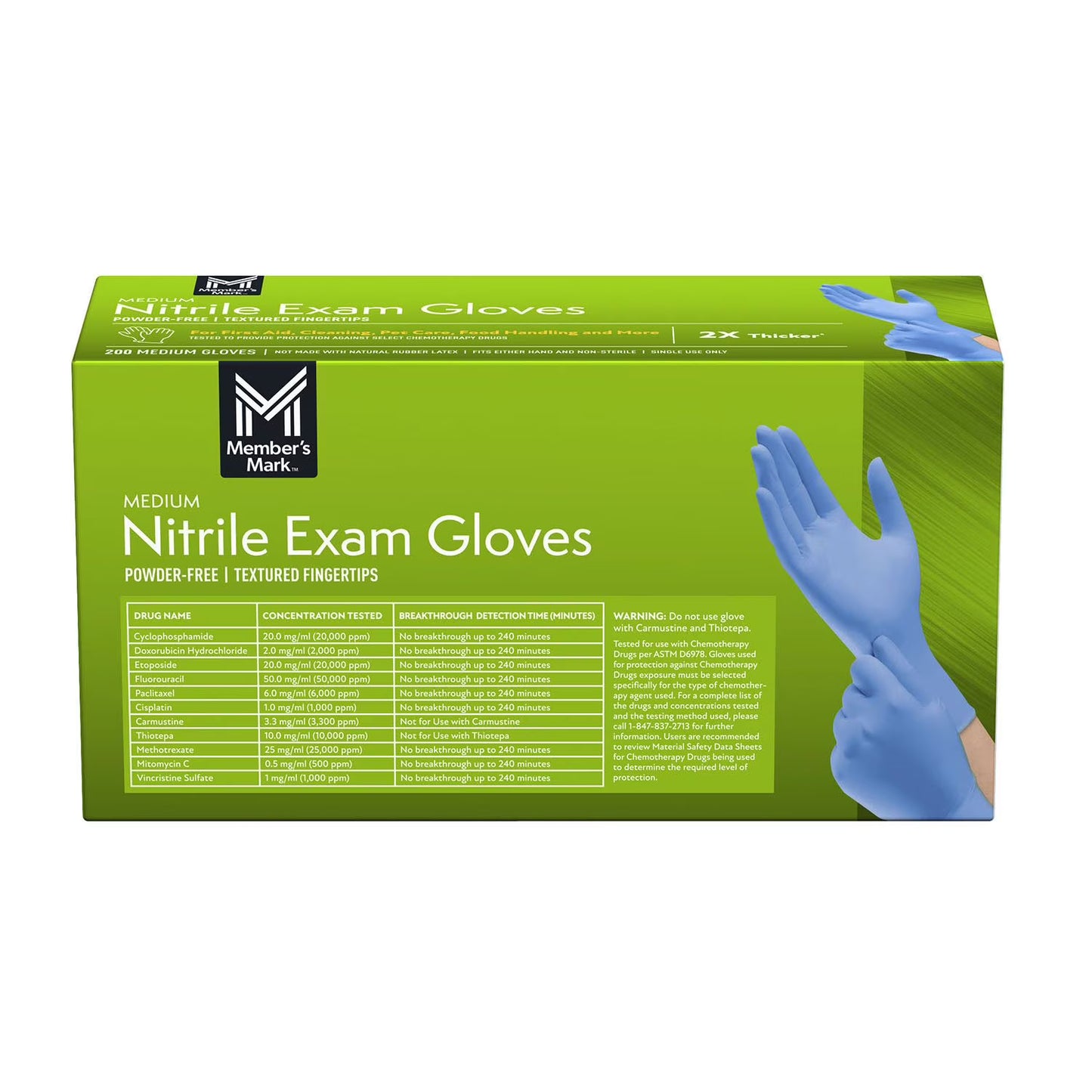 Member's Mark Nitrile Exam Gloves, Choose your Size, 200 ct.