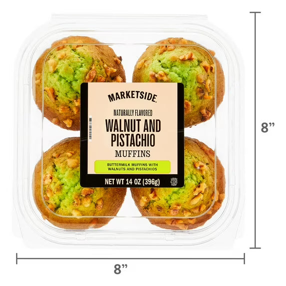 Marketside Walnut & Pistachio Baked Muffins, 14 oz, 4 Count