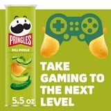 Pringles Dill Pickle Potato Crisps Chips, Lunch Snacks, 5.5 oz Canister
