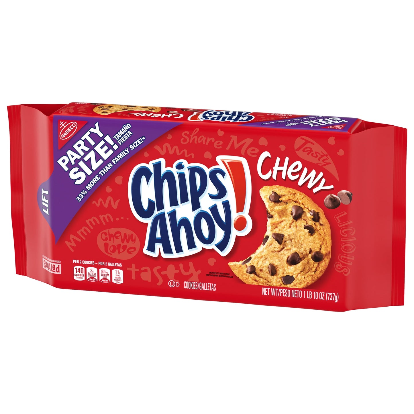 (6 pack) CHIPS AHOY! Chewy Fudgy Chocolate Chip Cookies, Party Size, 26 oz