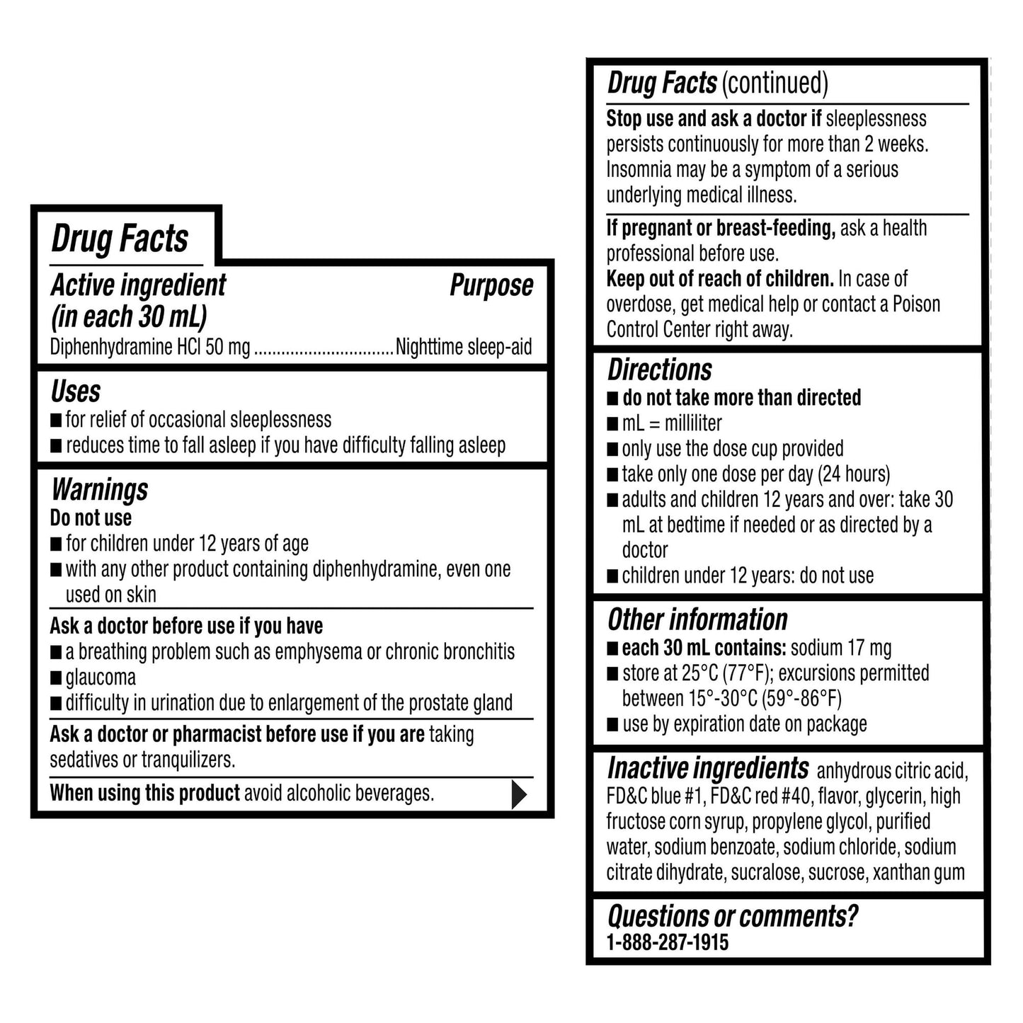 Equate Alcohol-Free Nighttime Sleep Aid Diphenhydramine 50 mg Liquid, Berry Flavor,12 fl oz , Compare to VICKS ZzzQuil Nighttime Sleep-Aid Active Ingredient