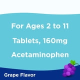 Equate Children's Pain & Fever Relief Acetaminophen Chewable Tablets, 160 mg, Grape Flavor, Ages 2 to 11 Years, 24 Count, Compare to Children's TylenolÂ Active Ingredient
