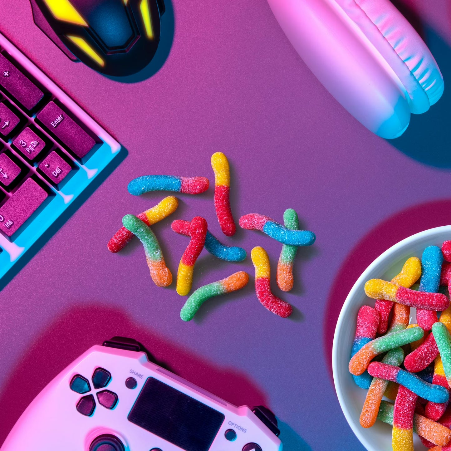 Trolli Sour Brite Crawlers, Candy, Cherry-Lemon, Strawberry-Grape & Orange-Lime, Sweet and Sour, Gummy Worms, 5 oz