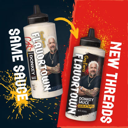 Guy Fieri Flavortown Famous Donkey Sauce, Restaurant-Style Garlic Aioli for Burgers and Fries, 12 oz