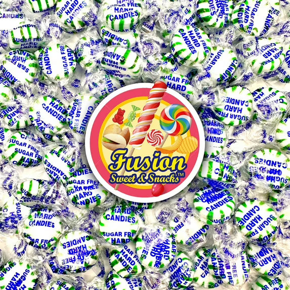 Sugar Free Spearmint Starlight Hard Candy - 1 Pound Bulk Bag (About 85 Pieces) - Keto Friendly Sugar Free Mints Individually Wrapped - Holiday Spearmint Mints - Delicious Sugar Free