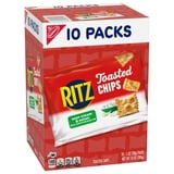 RITZ Toasted Chips Sour Cream and Onion Crackers, Lunch Snacks, 10 Snack Packs