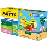 Mott’s No Sugar Added Vacation Vibes Applesauce Variety Pack, 3.2 oz, 12 Count Clear Pouches