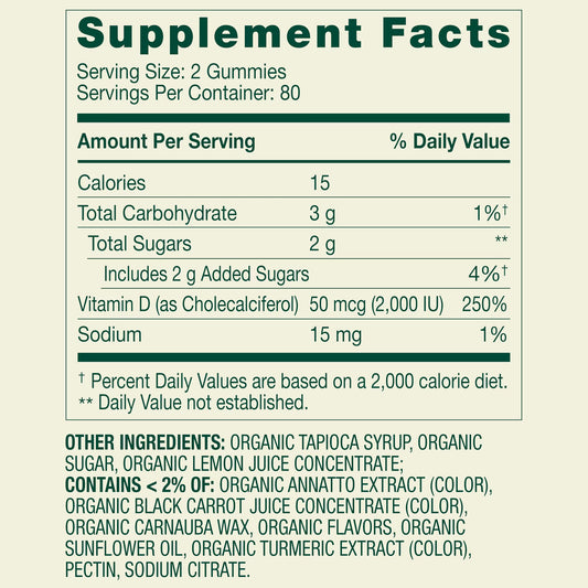 Spring Valley Vitamin D3 Gummies, 50 mcg, 160 Count, Supplement for Bone and Immune Health, Assorted Fruit