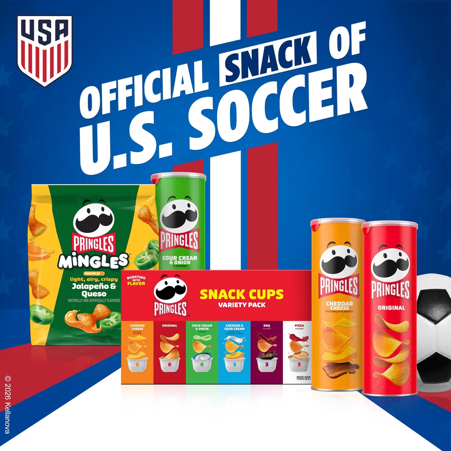 Pringles Sour Cream and Onion Potato Crisps Chips, Lunch Snacks, 2.5 oz Canister